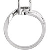 Solitaire Ring Mounting in 18 Karat White Gold for Oval Stone, 5.49 grams