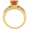 Accented Ring Mounting in 14 Karat Rose Gold for Oval Stone, 4.65 grams
