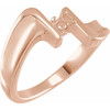 Family Ring Mounting in 14 Karat Rose Gold for Round Stone, 4.91 grams