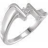 Family Ring Mounting in 18 Karat White Gold for Round Stone, 5.6 grams