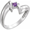 Family Ring Mounting in 18 Karat White Gold for Round Stone, 4.95 grams