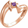 Family Ring Mounting in 18 Karat Rose Gold for Round Stone, 5.21 grams