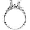 Accented Ring Mounting in 18 Karat White Gold for Oval Stone, 7.79 grams