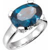 Accented Ring Mounting in Platinum for Oval Stone, 10.66 grams
