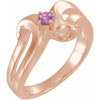 Family Ring Mounting in 14 Karat Rose Gold for Round Stone, 5.83 grams