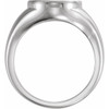 Bezel Set Ring Mounting in 18 Karat White Gold for Oval Stone, 5.55 grams