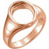 Bezel Set Ring Mounting in 14 Karat Rose Gold for Oval Stone, 4.87 grams
