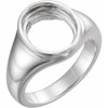 Bezel Set Ring Mounting in 10 Karat White Gold for Oval Stone, 4.19 grams
