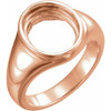 Bezel Set Ring Mounting in 10 Karat Rose Gold for Oval Stone, 4.28 grams