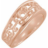 Family Ring Mounting in 10 Karat Rose Gold for Round Stone, 5.83 grams