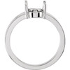 Solitaire Ring Mounting in 18 Karat White Gold for Oval Stone, 2.96 grams