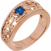 Family Ring Mounting in 14 Karat Rose Gold for Round Stone, 6.63 grams