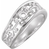 Family Ring Mounting in 18 Karat White Gold for Round Stone, 7.55 grams