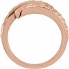 Family Bypass Ring Mounting in 18 Karat Rose Gold for Round Stone, 6.59 grams