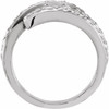 Family Bypass Ring Mounting in 18 Karat White Gold for Round Stone, 6.26 grams