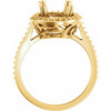 Halo Style Ring Mounting in 10 Karat Yellow Gold for Round Stone, 2.83 grams
