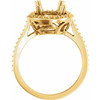Halo Style Ring Mounting in 10 Karat Yellow Gold for Round Stone, 2.83 grams