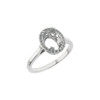 Halo Style Ring Mounting in 10 Karat White Gold for Oval Stone, 2.34 grams