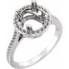 Halo Style Ring Mounting in 10 Karat White Gold for Round Stone, 2.77 grams