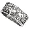 Family Floral Ring Mounting in 10 Karat White Gold for Round Stone, 5.79 grams