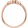 Family Ring Mounting in 18 Karat Rose Gold for Oval Stone, 3.4 grams