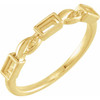 Family Stackable Ring Mounting in 18 Karat Yellow Gold for Straight baguette Stone, 2.2 grams