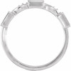 Family Stackable Ring Mounting in 18 Karat White Gold for Straight baguette Stone, 2.09 grams