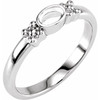 Family Ring Mounting in Platinum for Oval Stone, 4.42 grams
