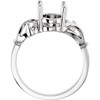 Accented Ring Mounting in 10 Karat White Gold for Oval Stone, 1.81 grams