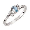 Accented Ring Mounting in 10 Karat White Gold for Oval Stone, 1.81 grams