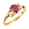 Accented Ring Mounting in 10 Karat White Gold for Oval Stone, 1.81 grams