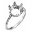 Solitaire Ring Mounting in 18 Karat White Gold for Round Stone, 2.38 grams