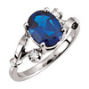 Accented Ring Mounting in Sterling Silver for Oval Stone, 1.78 grams