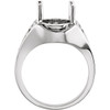 Scroll Solitaire Ring Mounting in Platinum for Oval Stone, 8.45 grams