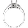 Solitaire Ring Mounting in 18 Karat White Gold for Oval Stone, 3.77 grams