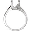 Solitaire Ring Mounting in 10 Karat White Gold for Emerald cut Stone, 2.94 grams