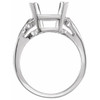 Solitaire Ring Mounting in 18 Karat White Gold for Emerald cut Stone, 3.91 grams
