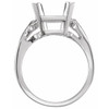 Solitaire Ring Mounting in 18 Karat Rose Gold for Emerald cut Stone, 4.11 grams