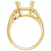 Solitaire Ring Mounting in 18 Karat Yellow Gold for Emerald cut Stone, 4.11 grams