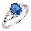 Three Stone Ring Mounting in 18 Karat White Gold for Oval Stone, 2.72 grams