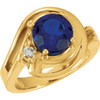Accented Ring Mounting in 18 Karat Yellow Gold for Round Stone, 4.03 grams