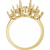 Accented Ring Mounting in 18 Karat Yellow Gold for Pear shape Stone, 4.05 grams