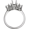 Accented Ring Mounting in Sterling Silver for Emerald cut Stone, 2.97 grams