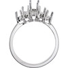 Accented Ring Mounting in 10 Karat White Gold for Marquise Stone, 2.66 grams