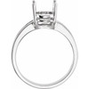 Solitaire Ring Mounting in 18 Karat White Gold for Oval Stone, 3.33 grams