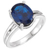 Solitaire Ring Mounting in Platinum for Oval Stone, 8.43 grams