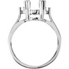 Accented Ring Mounting in 18 Karat White Gold for Oval Stone, 3.53 grams