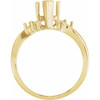 Accented Bypass Ring Mounting in 18 Karat Yellow Gold for Marquise Stone, 2.96 grams