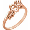 Accented Ring Mounting in 10 Karat Rose Gold for Oval Stone, 1.91 grams