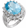 Halo Style Ring Mounting in 10 Karat White Gold for Oval Stone, 5.9 grams